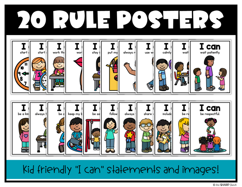 Classroom Rules & Expectations First Week of Back to School Classroom Management | Printable Classroom Resource | One Sharp Bunch
