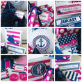 Load image into Gallery viewer, Preppy Nautical Hot Pink and Navy Blue full digital collection