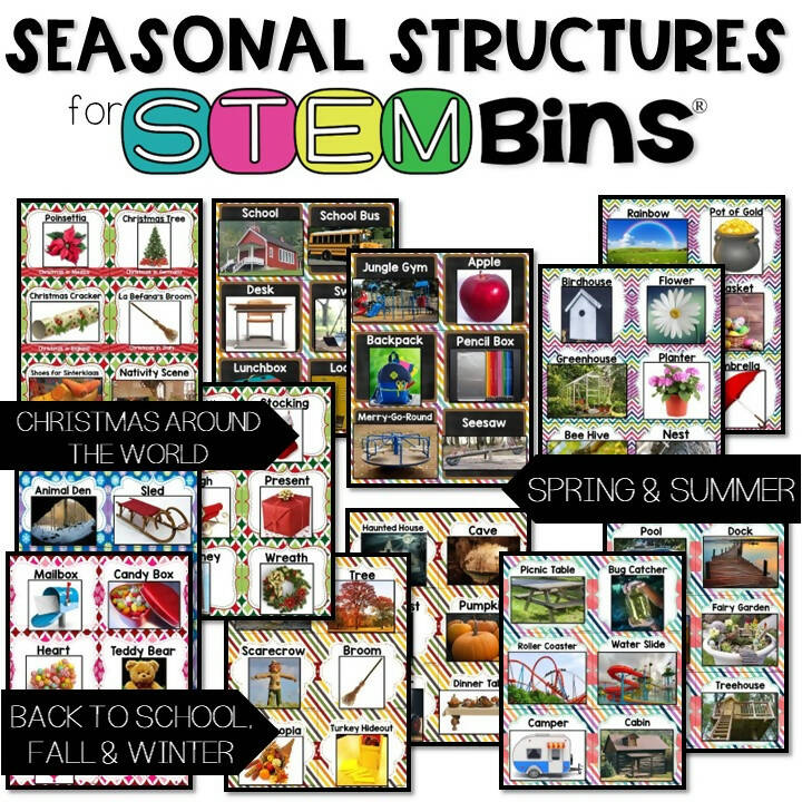 STEM Bins® Seasonal Task Cards - STEM Activities (K-5th Grade) | Printable Classroom Resource | Teach Outside the Box- Brooke Brown