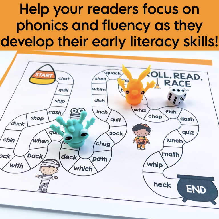 Halloween Decodable Phonics Review Games and Fluency Activities | Science of Reading Aligned | Printable Teacher Resources | Literacy with Aylin Claahsen