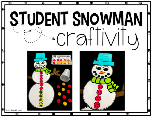 Snowman Craft Snowman Activities | Printable Classroom Resource | One Sharp Bunch