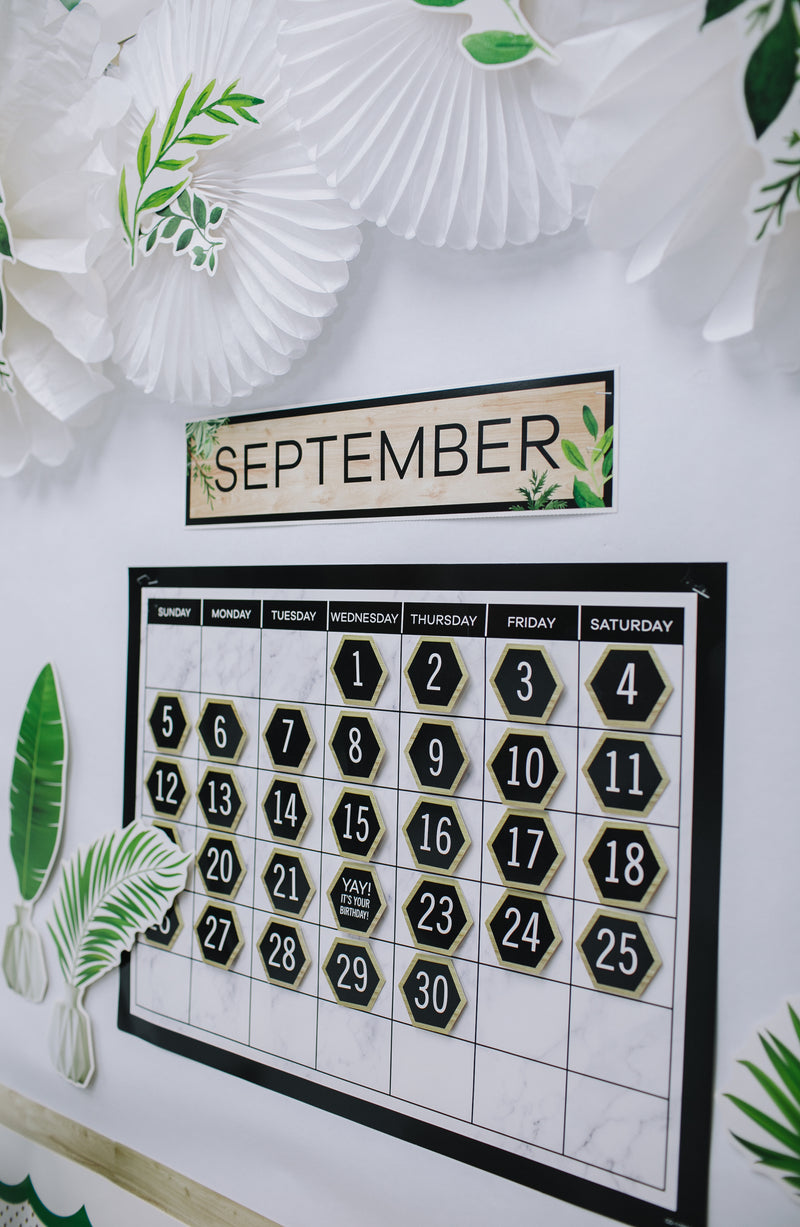 Boho Calendar | Classroom Bulletin Board Set | Simply Boho | Schoolgirl Style