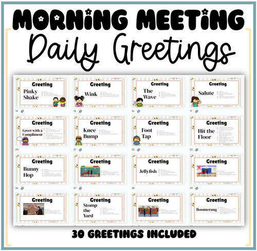 Morning Meeting Greeting Slides | Printable Classroom Resource | Mrs. Munch's Munchkins