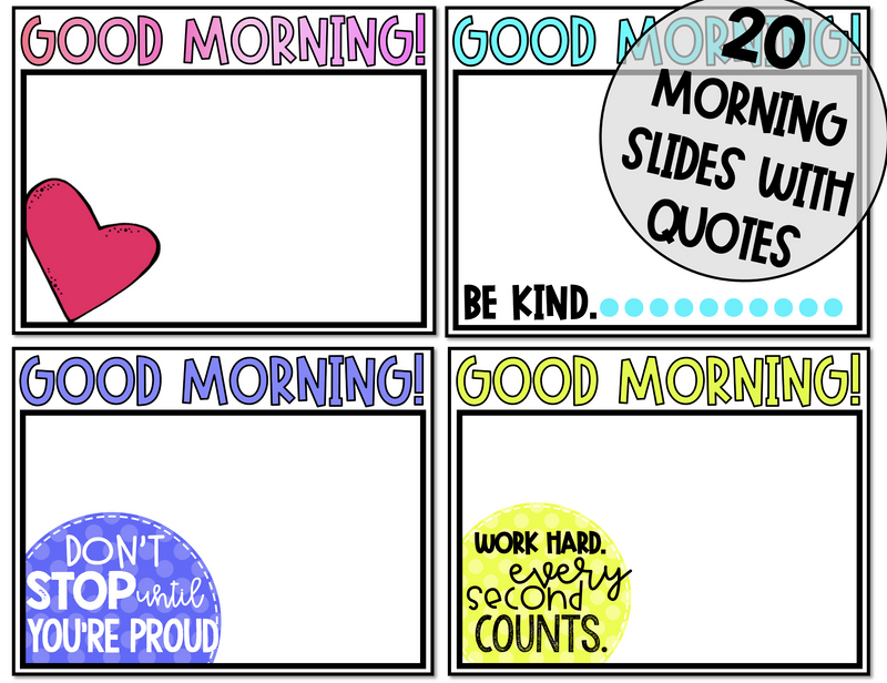 Morning Slides for Google Slides or PPT Early Finisher | Printable Classroom Resource | Miss West Best