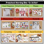 February Preschool Morning Bins | Printable Classroom Resource | The Moffatt Girls