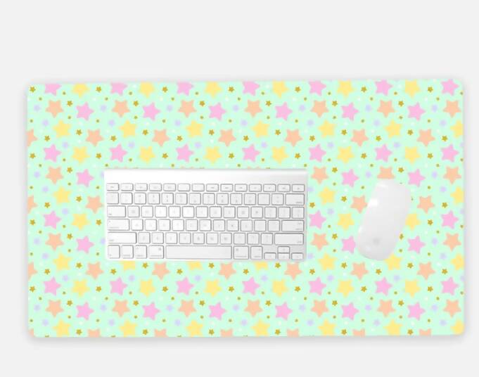 Minty Stars Desk Mat | Desk Accessories | Crunches and Crayons | Hey, TEACH!