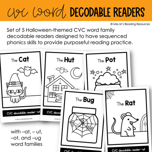Halloween Decodable Readers | Printable Classroom Resource | Miss M's Reading Reading Resources