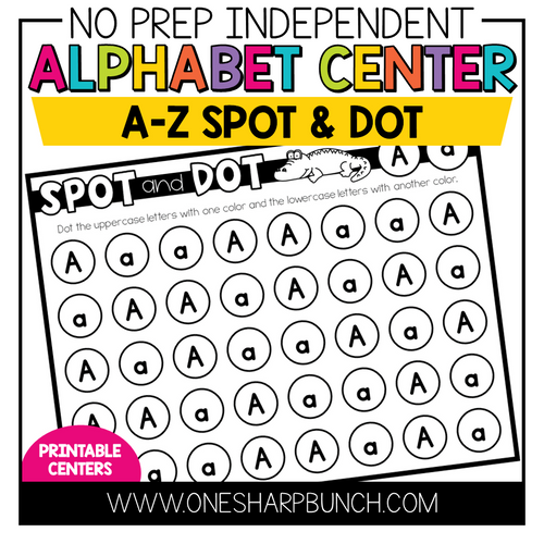 No Prep Independent Alphabet Center A-Z Alphabet Spot and Dot by One Sharp Bunch