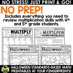 Halloween Math Worksheets | Multiplication Practice Activities | Color By Code | Printable Teacher Resources | A Love of Teaching