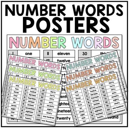 Number Words Posters by Miss West Best