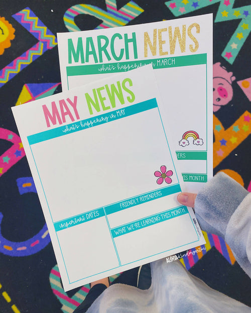 Monthly Newsletter | Year-Long Bundle | Printable Classroom Resource | Aloha Kindergarten