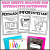 Author's Purpose Worksheets and Anchor Charts - Persuade Inform Entertain | Printable Classroom Resource |  Ashley's Golden Apples