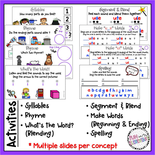 Long U - Drag & Drop Activity Slides | Printable Classroom Resource | Fun in Elementary