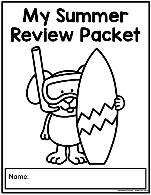 Kindergarten Summer Review NO PREP Packet | Printable Classroom Resource | The Moffatt Girls