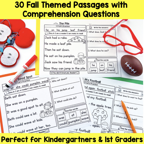 Fall Reading Passages with Comprehension | Printable Teacher Resources | Literacy with Aylin Claahsen