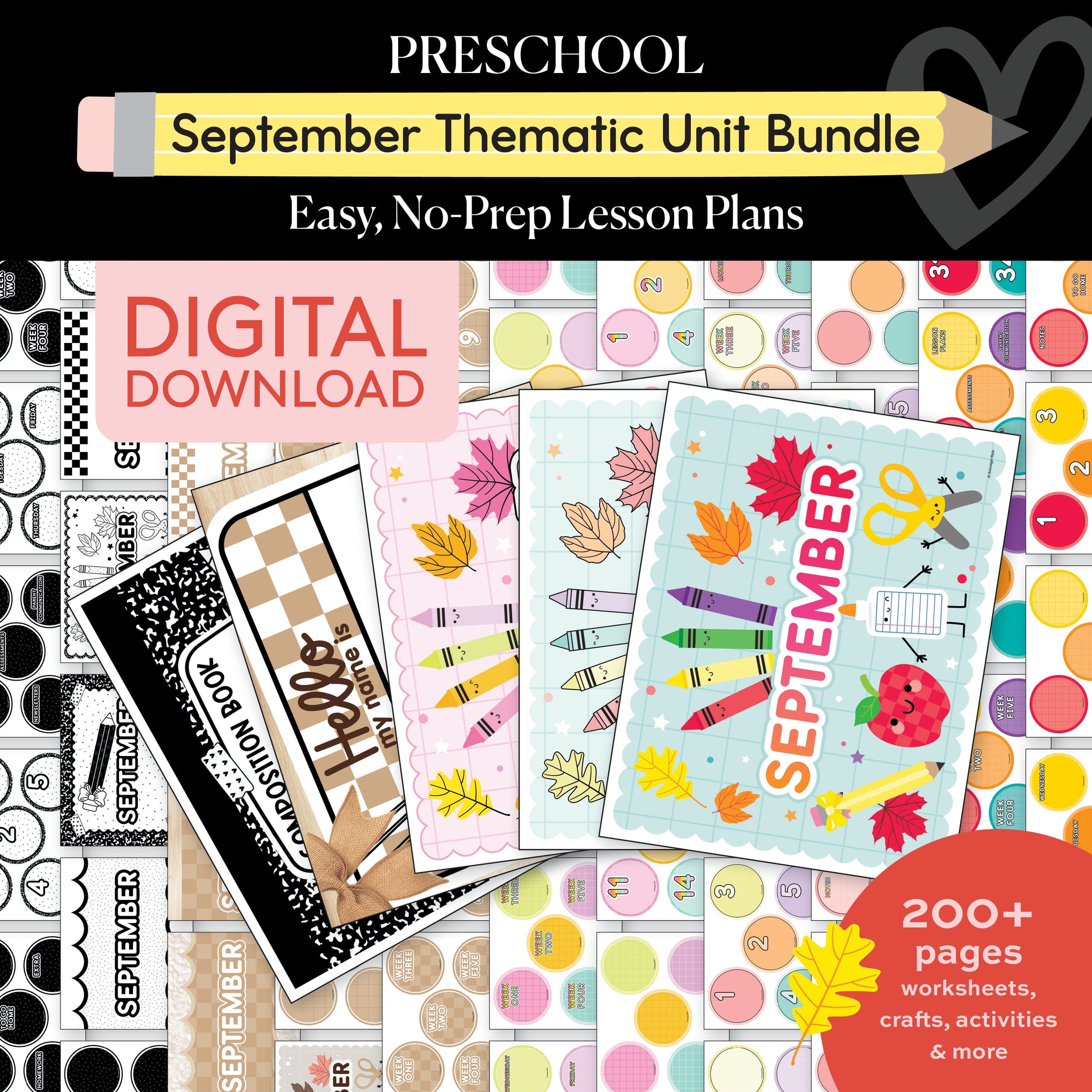 Preschool September Thematic Unit Bundle