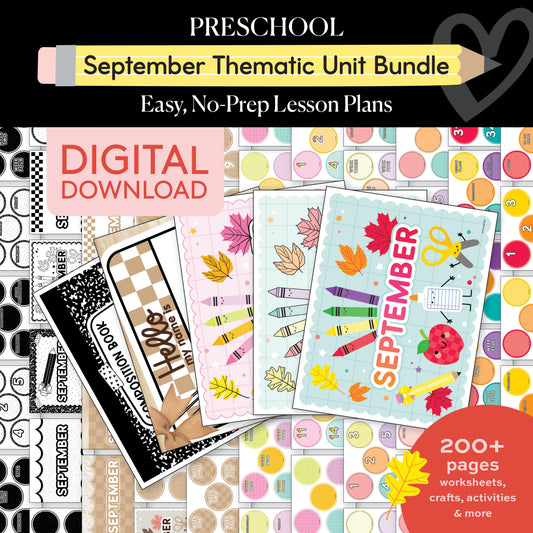 Preschool September Thematic Unit Bundle