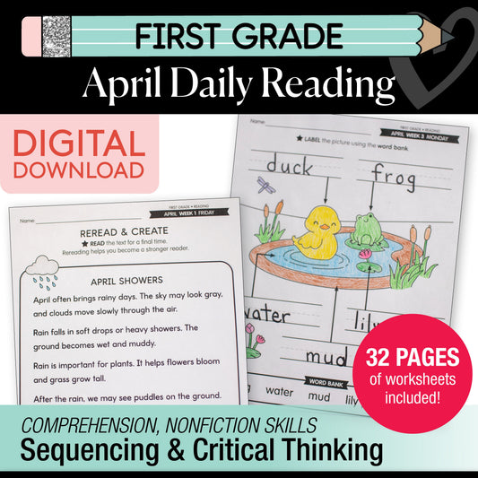Printable First Grade April Daily Reading