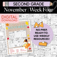 Load image into Gallery viewer, Printable Second Grade November Week 4 Resources

