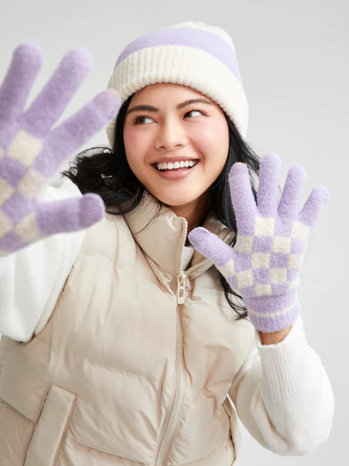 "The Mia" Winter Touchscreen Gloves Lilac Style House Design Studio by UPRINT