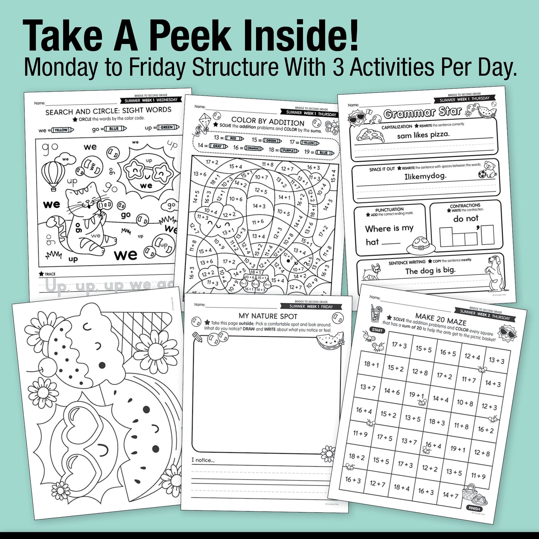 Ultimate Bridge To Second Grade Pre-Printed And Digital Summer Workbook