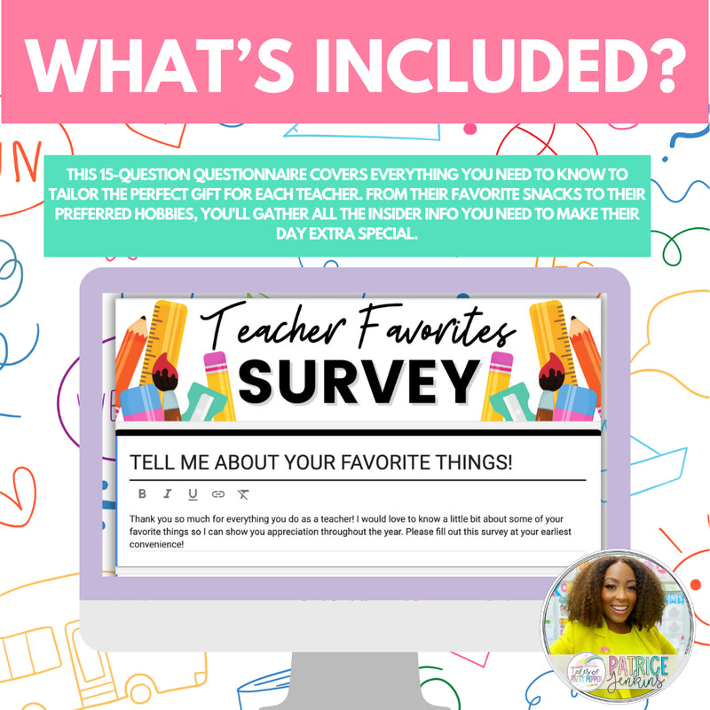 Teacher Appreciation Week Favorites Survey