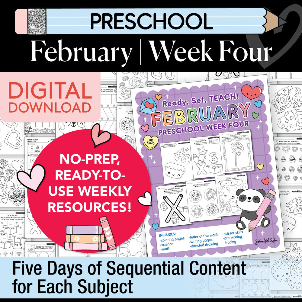 Printable Preschool February Week 4 Resources