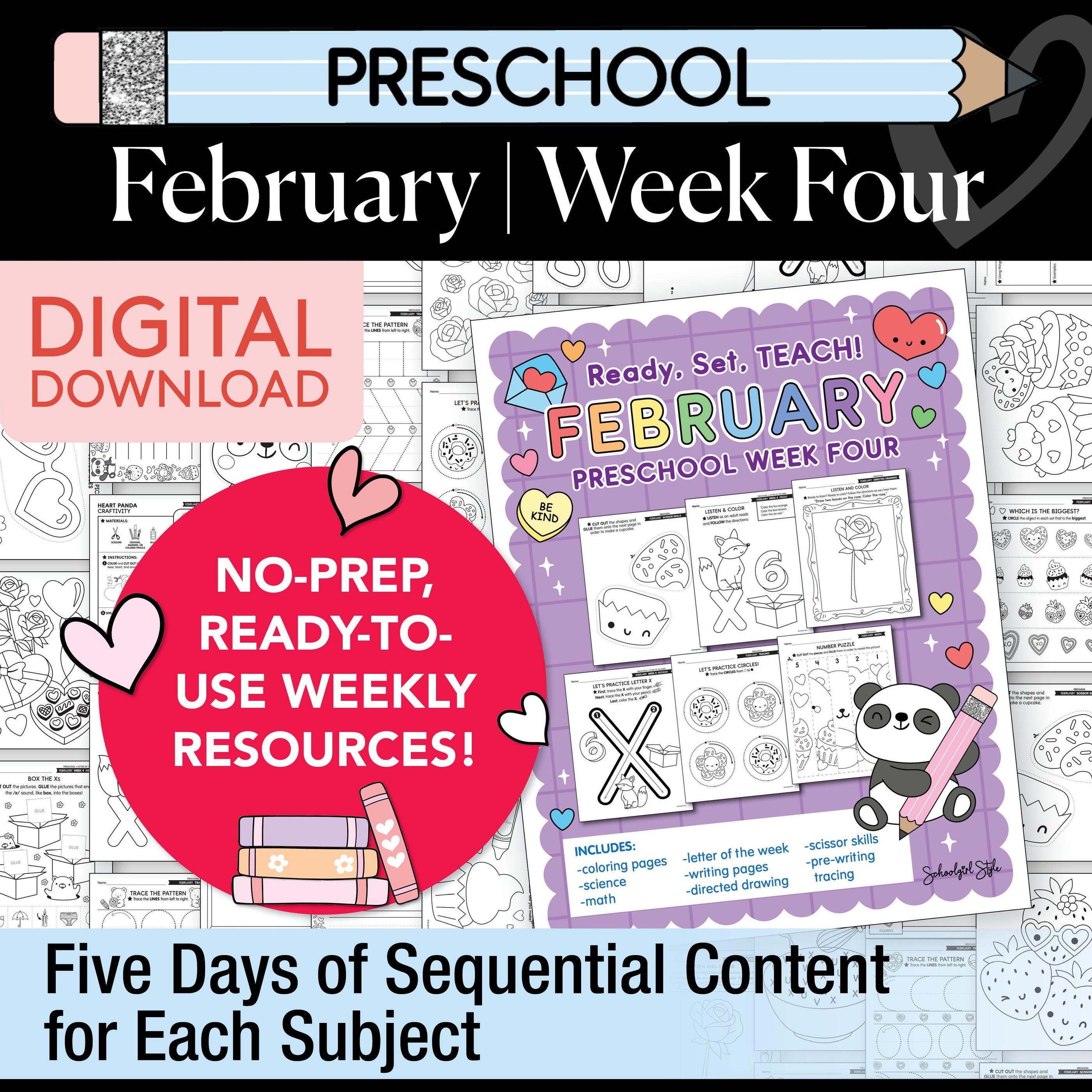 Printable Preschool February Week 4 Resources