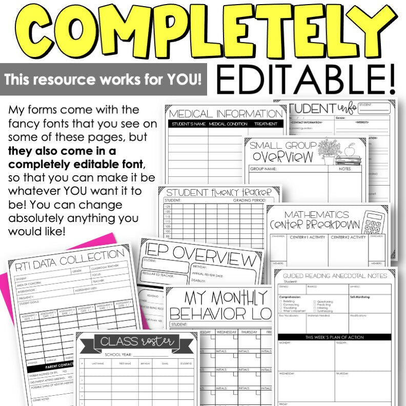 Ultimate Editable Teacher Binder | Teacher Planner 2024-2025