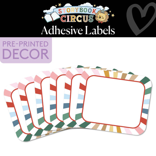 Vintage Striped Adhesive Labels | Storybook Circus