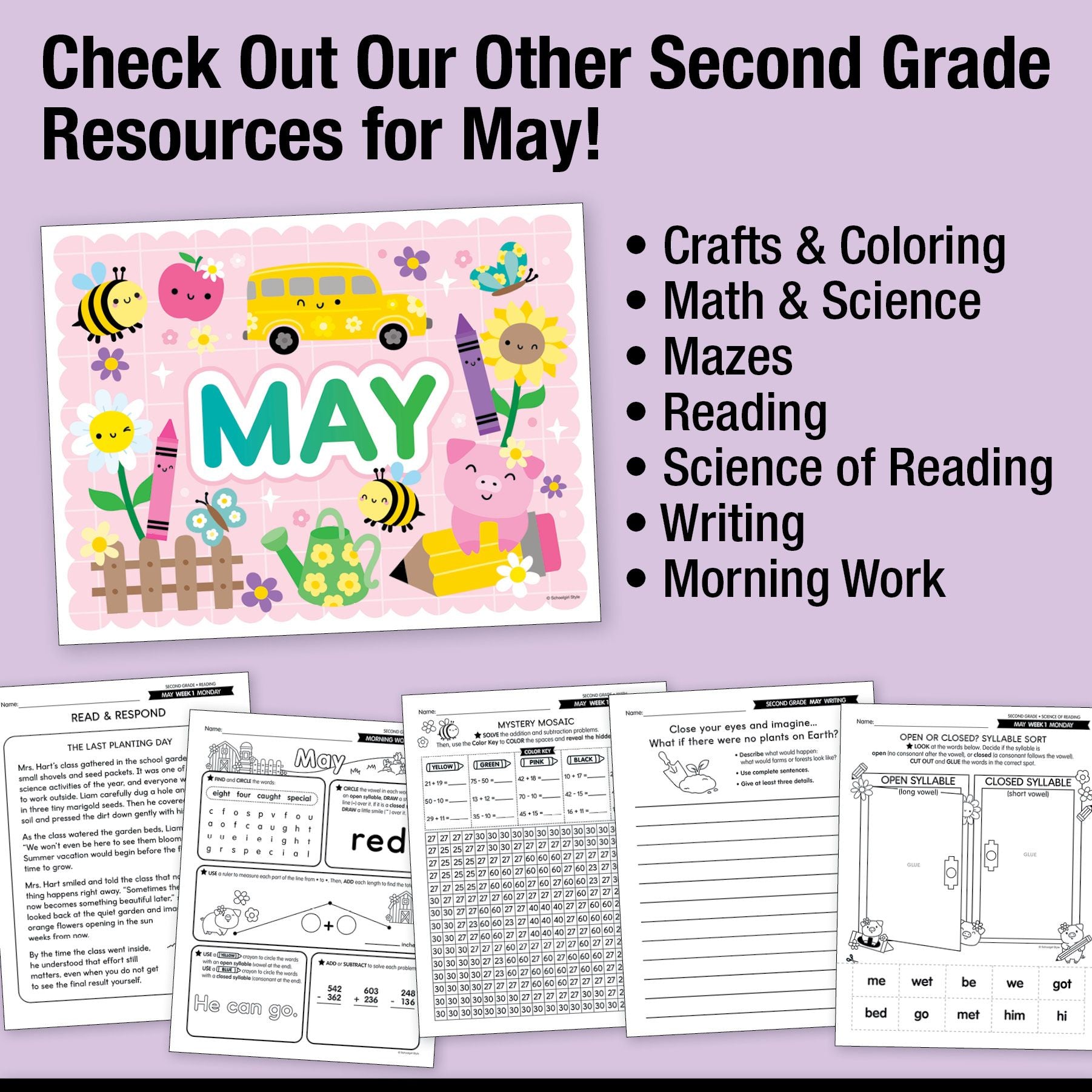 Printable Second Grade May Daily Heart Words