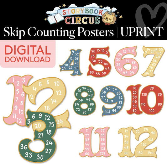 Printable Vintage Skip Counting Posters | Storybook Circus