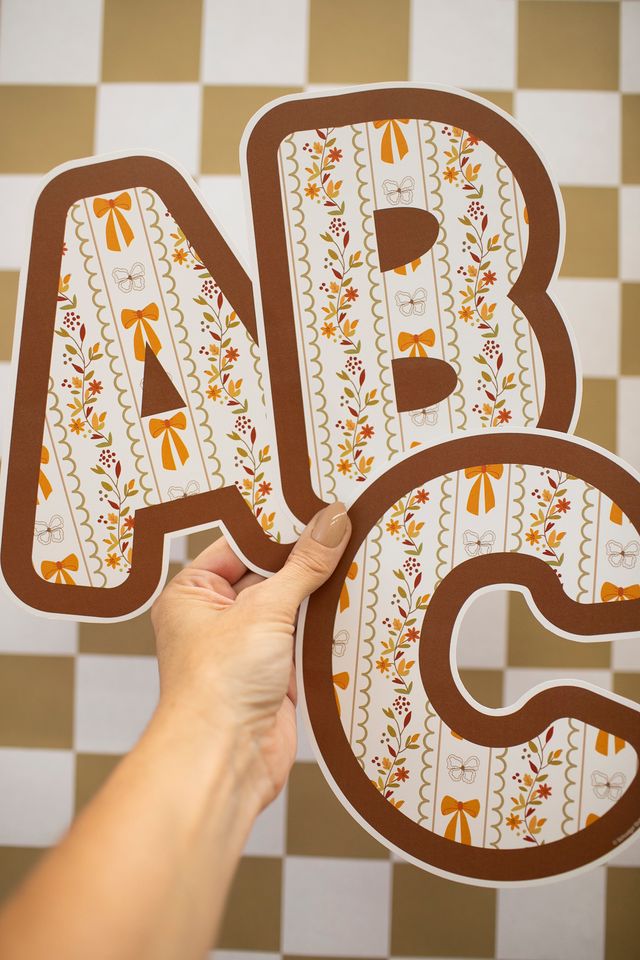 Printable Thanksgiving Fall Floral Bows Uppercase Letters | Pumpkin Spice and Everything Nice