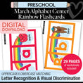 Load image into Gallery viewer, Printable Preschool March Rainbow Flashcards Alphabet Center
