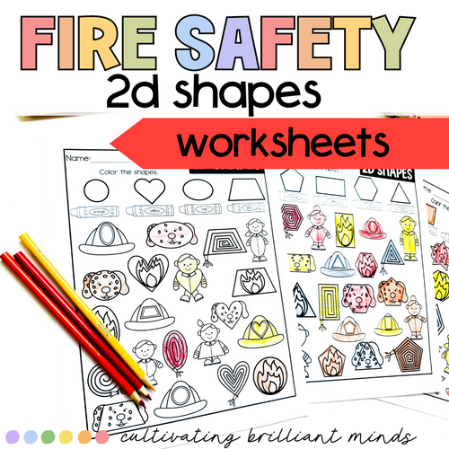 Fire Safety 2D Shape Worksheets | 2D Shapes | October