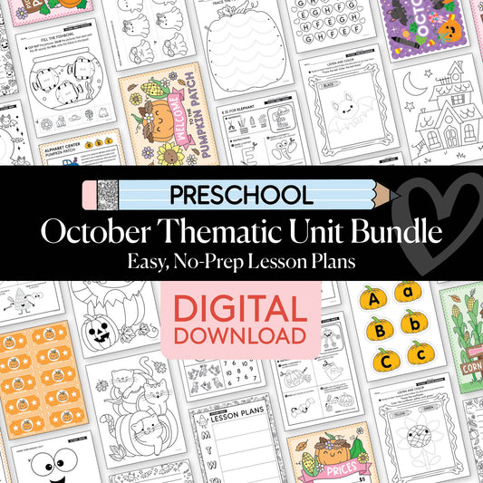 Printable Preschool October Thematic Unit Bundle