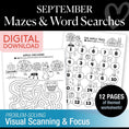 Load image into Gallery viewer, September Mazes and Word Searches

