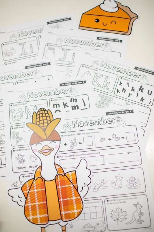 Printable Kindergarten November Daily Morning Work