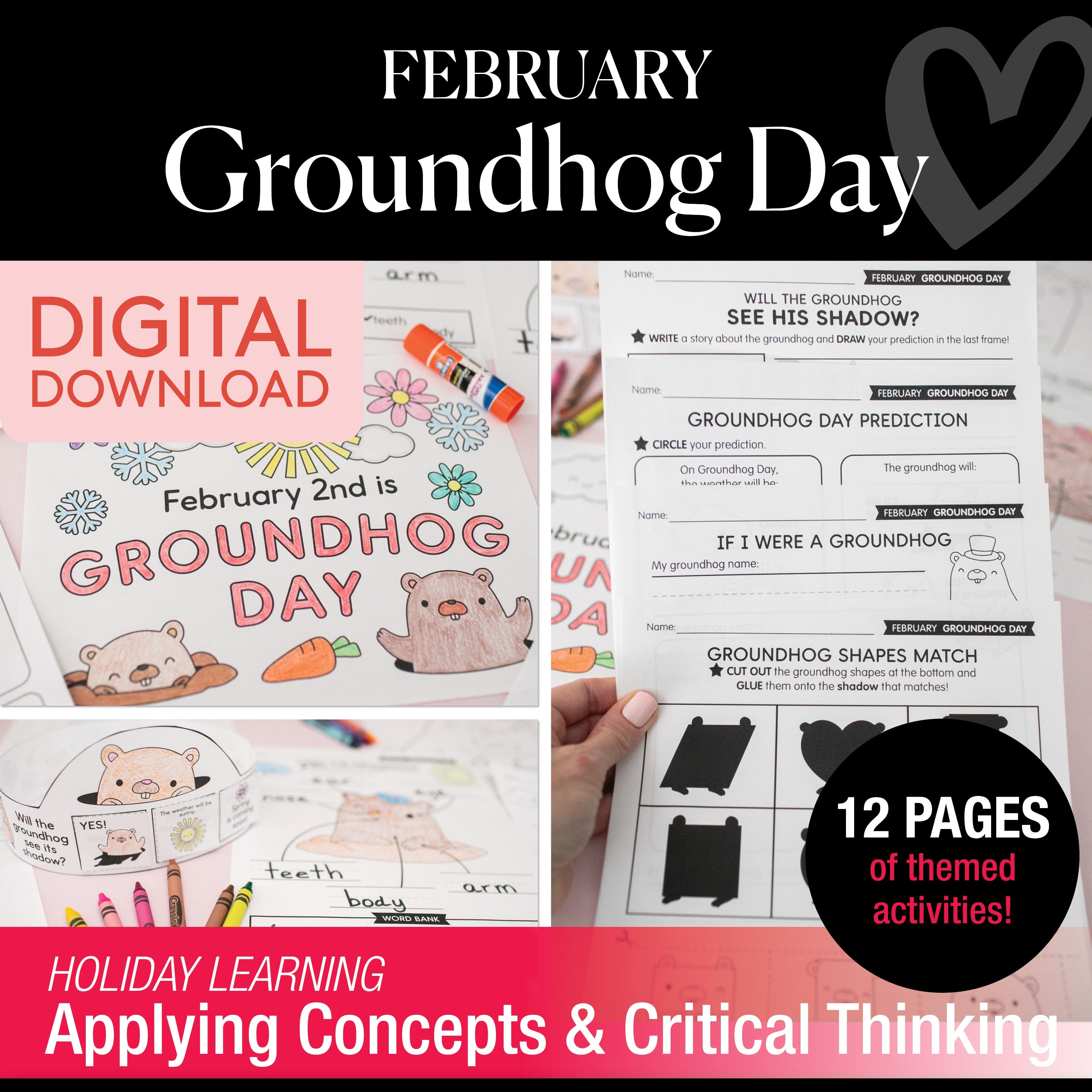 Printable February Groundhog Day Activity Pack