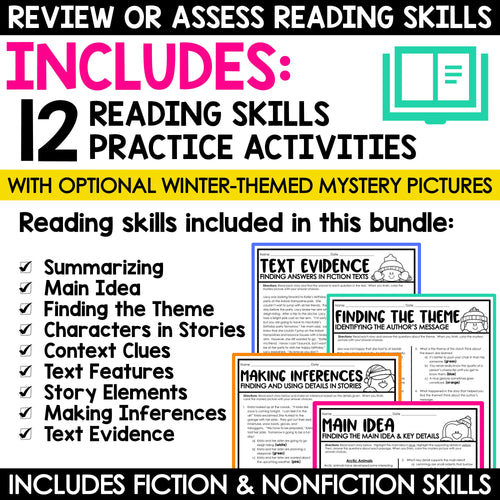 Winter Activities Reading Comprehension Passages and Questions | 3rd 4th and 5th Grade | Printable Teacher Resources | A Love of Teaching