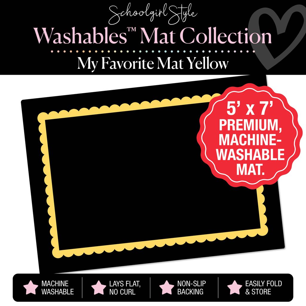 Yellow Scallop Border Classroom Mat by Schoolgirl Style