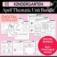 Load image into Gallery viewer, Printable Kindergarten April Thematic Unit Bundle
