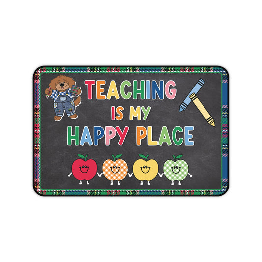 Teaching Is My Happy Place Classroom Desk Mat | 90s Teacher