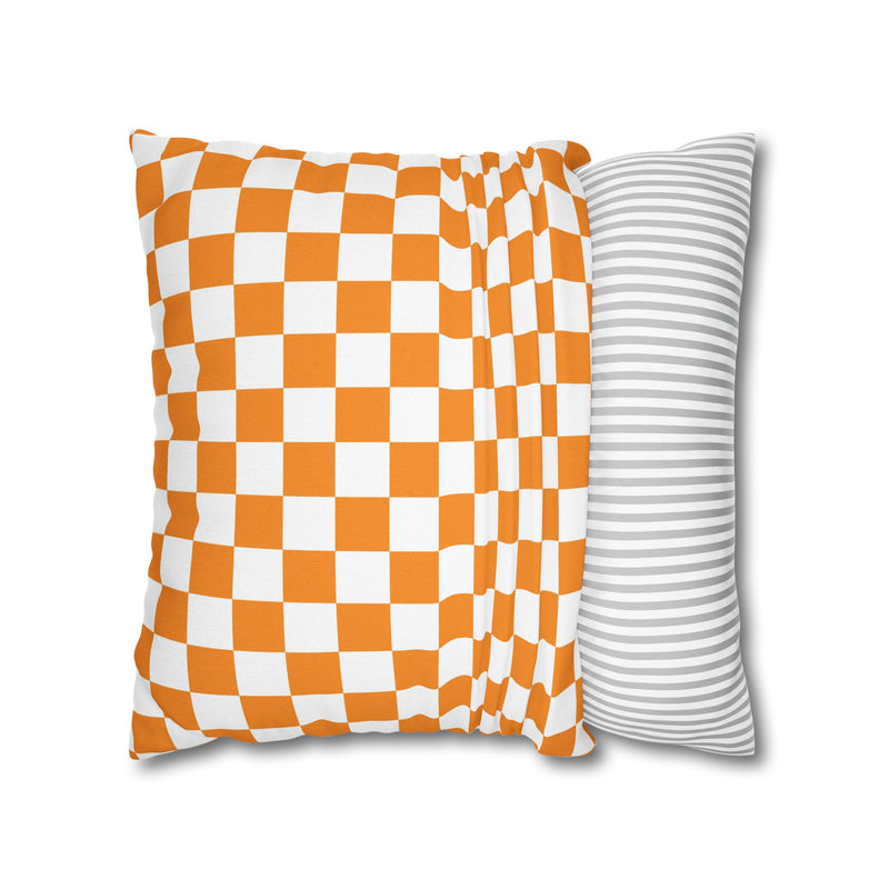 Orange Checkerboard Pillow Cover