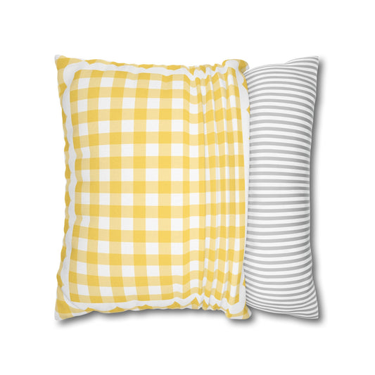 Yellow Gingham Classroom Pillow Cover | 90s Teacher