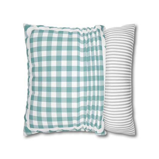 Heritage Teal Gingham Classroom Pillow Cover | Miss Honey's Cottage Classroom
