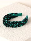 Green Knotted Sequins Headband 