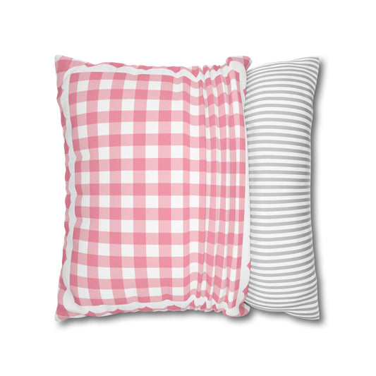 Pink Gingham Classroom Pillow Cover | 90s Teacher