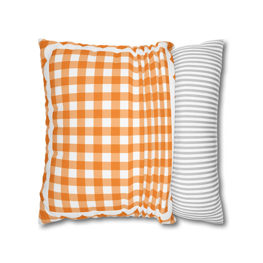 Orange Gingham Classroom Pillow Cover | 90s Teacher