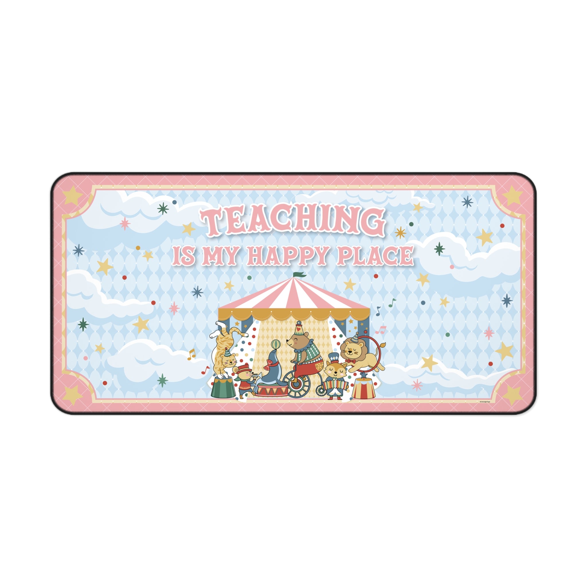 Teaching Is My Happy Place Pink Classroom Desk Mat | Storybook Circus
